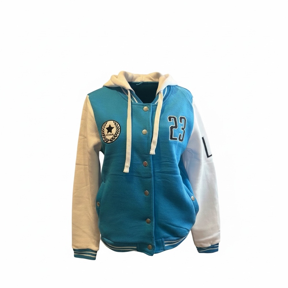 New Look Kids Blue and White Varsity Jacket - Picture 2 of 7
